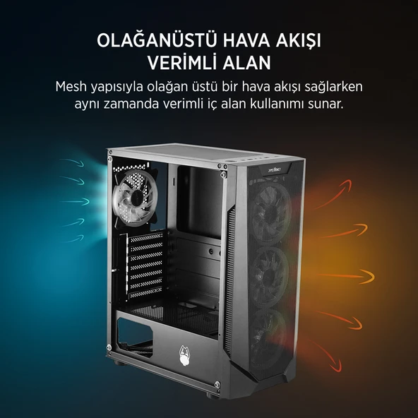 JAMES DONKEY HELIX H800 4XRBW ATX 650W GAMING KASA - Resim 2