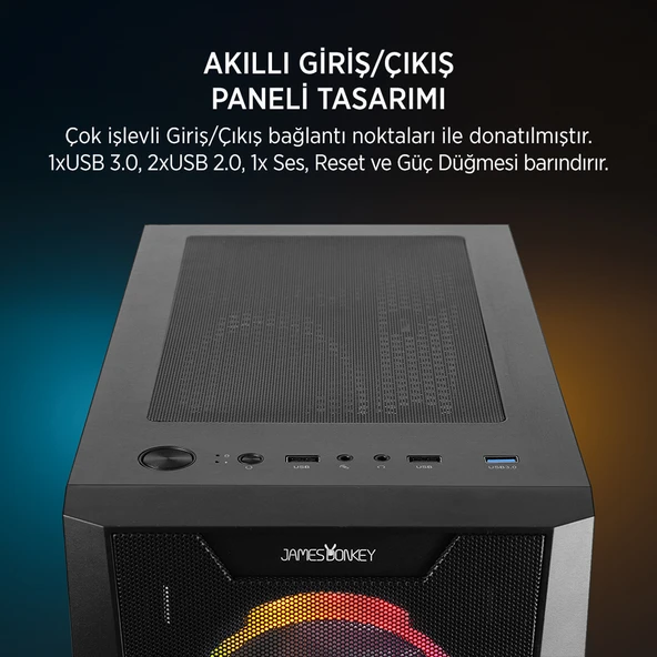 JAMES DONKEY HELIX H800 4XRBW ATX 650W GAMING KASA - Resim 4