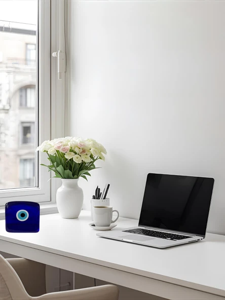 NEVCE STORE Modern Kare Nazar Boncuğu Ev & Ofis Dekoru Pozitif Enerji ve Şık Objeler Hediye ürün görseli