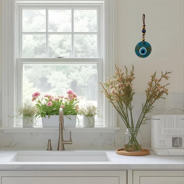 NEVCE STORE Nazar Boncuğu Duvar Süsü Büyük Boy - Hediyelik Şık Ev Ofis Aksesuarı Dekoratif - Resim 6