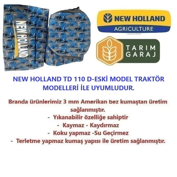 New Holland TD 110 D-Eski Model Traktör Kılıfı Branda - Resim 5