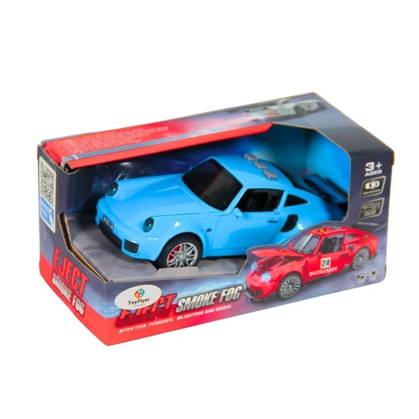 Işıklı Sesli Duman Çıkaran Sürtmeli Spor Araba BSP-1B ürün görseli