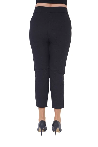 Büyük Beden Lastikli Yüksek Bel Likralı Boru Paça Toparlayıcı Taşlı Kaşmir Kadın Kalın Kışlık Pantolon - Resim 9