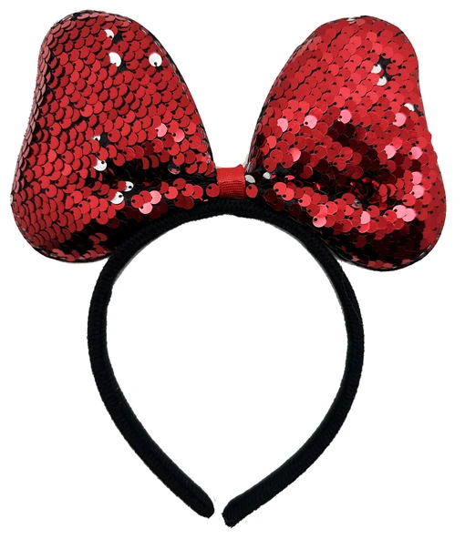 Renk Değiştiren Pullu Payetli Fiyonk Parti Tacı Kırmızı Gümüş Renk 20x16 cm (5358) ürün görseli 1