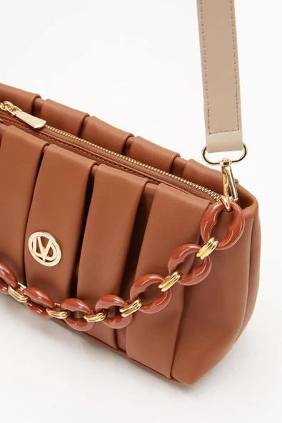 Taba Renkli Zincir Detaylı El Çantası 930127 ürün görseli