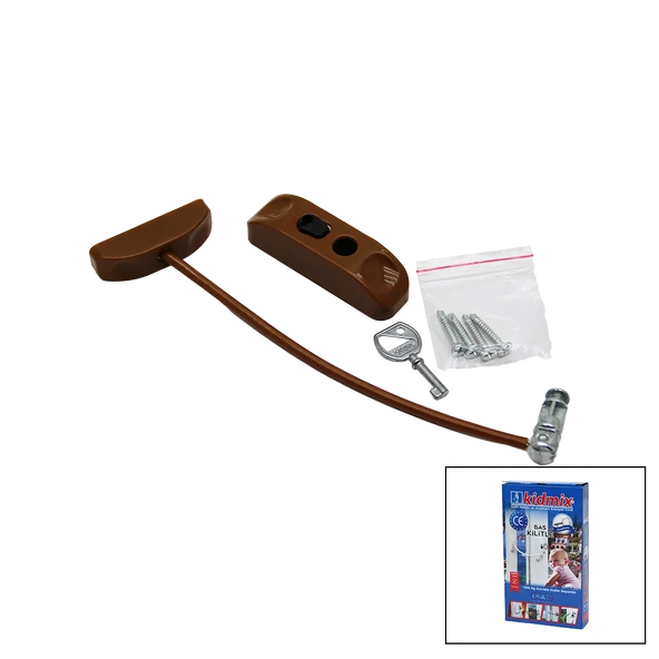 KAHVERENGİ HALATLI ANAHTARLI EMNYET KİLİT (5358) ürün görseli