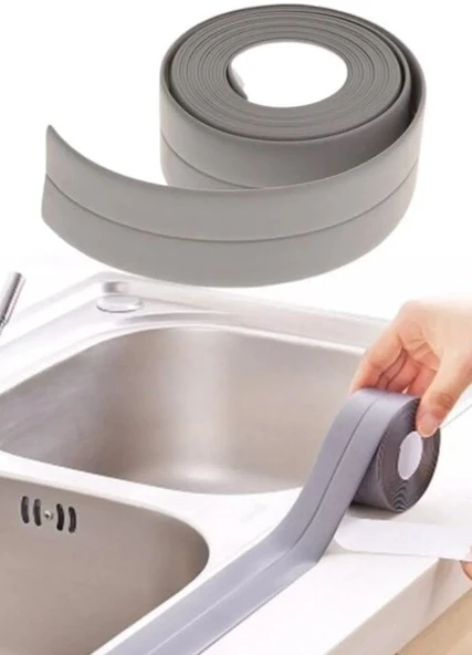 GRİ Su Sızdırmaz Lavabo Kenar Bandı (KUTUSUZ) (3.2m) - Resim 3