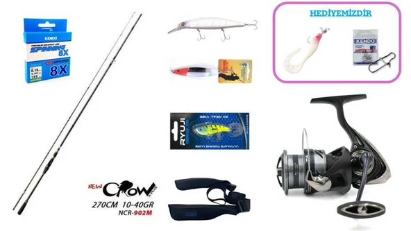 Fujin New Crow 270 cm 10–40 gr & Daiwa Ninja 24 BS LT 4000C Spin Seti ürün görseli