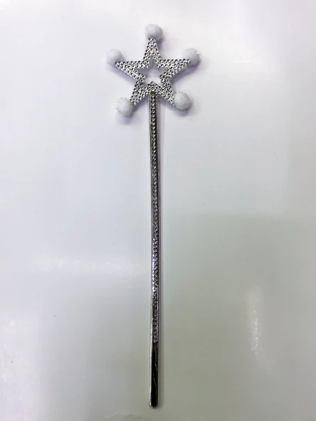 Yıldız Peri Asası Sihirli Değnek Beyaz Ponponlu (5358) ürün görseli 1