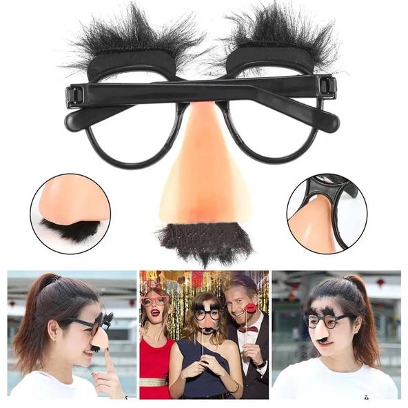 Eğlenceli Kılık Değiştirme Kaş Bıyık Mizah Gözlüğü 9x13 cm (5358) ürün görseli