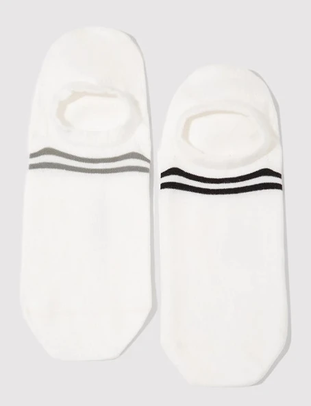 Mavi Şerit 2li Babet Çorabı Unisex Çorap ürün görseli