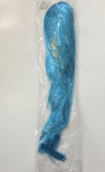 Açık Mavi Renk Uzun Düz Parti Peruğu (5358) - Resim 2