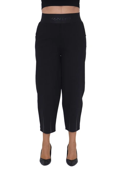 Büyük Beden Lastikli Yüksek Belli Likralı Geniş Kalıp Örme  Mom Kadın Pantolon - Resim 5