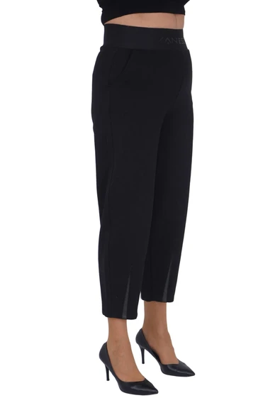 Büyük Beden Lastikli Yüksek Belli Likralı Geniş Kalıp Örme  Mom Kadın Pantolon - Resim 7