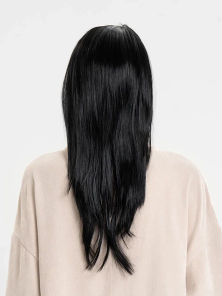 Siyah Renk Uzun Parti Peruğu (5358) - Resim 2