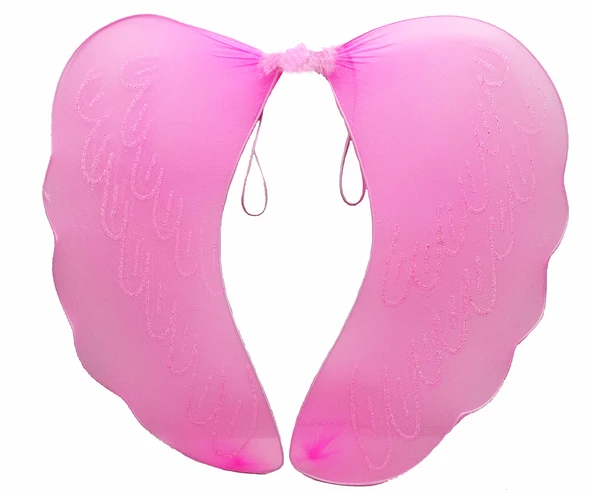 Pembe Renk Ortası Pembe Tüylü Tül Peri Kanadı 40x50 cm (5358) - Resim 2