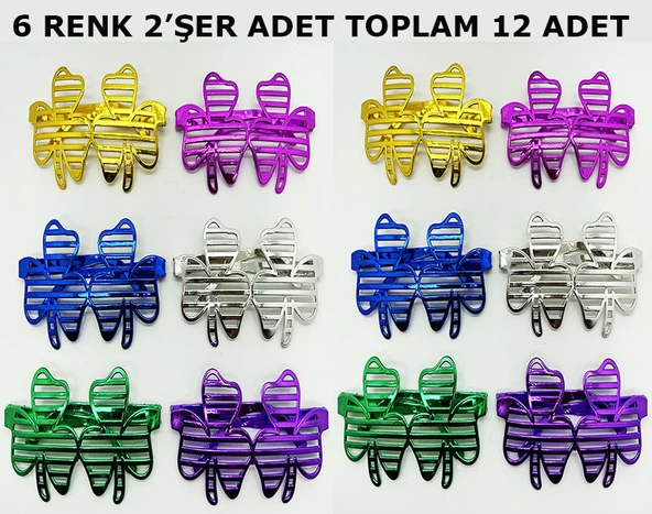 Vegas Casino Kupa Sinek Temalı Parti Gözlüğü 6 Renk 12 Adet (5358) ürün görseli