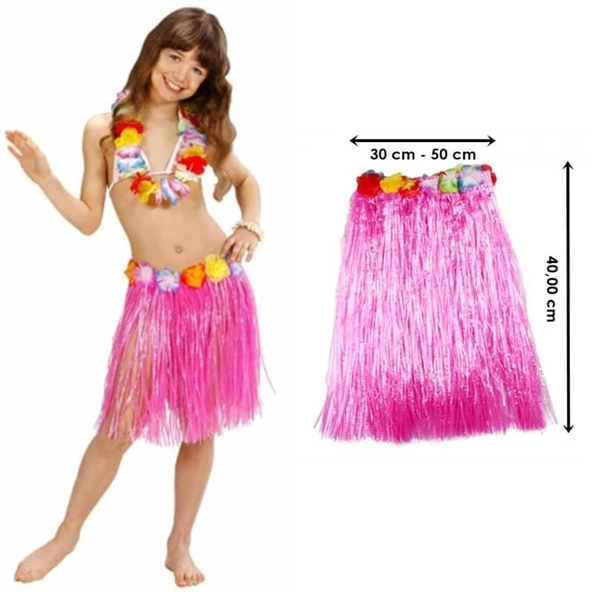 Hawaii Hula Eteği Pembe Renk 40 cm (5358) ürün görseli