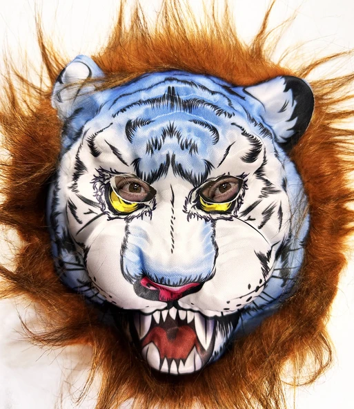 Kahverengi Saçlu Köpek Kurt Kaplan Maskesi Mega Peluş 34 No (5358) ürün görseli 1