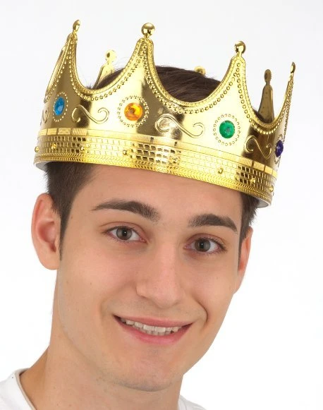 Altın Renk Yetişkin Çocuk Uyumlu Kral Tacı 60 cm (5358) - Resim 2