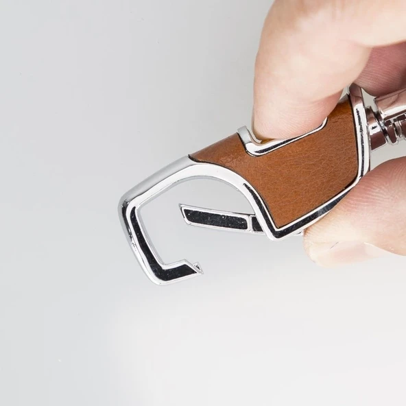 Deri Anahtarlık BKR12 RST2 Taba - Resim 3