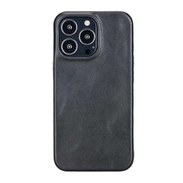 Apple iPhone 13 Pro Uyumlu Deri Arka Kapak ROCK RST1 Siyah ürün görseli 1
