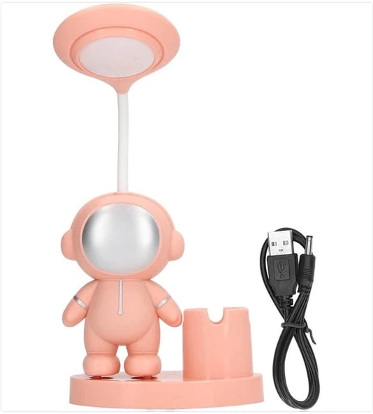 LED Astronot Masa Lambası Ve Kalemlik - Resim 3