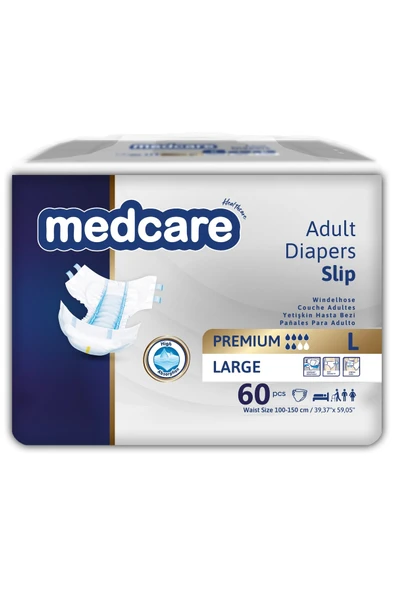 Medcare Yetişkin Hasta Bezi Large PREMİUM ÖZEL SERİ (Büyük Boy) 60 Adet ürün görseli 1