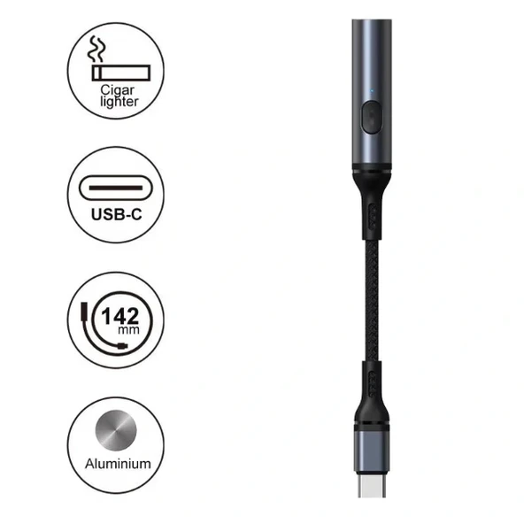 Type - C Kablolu Elektrikli Çakmak - Resim 3