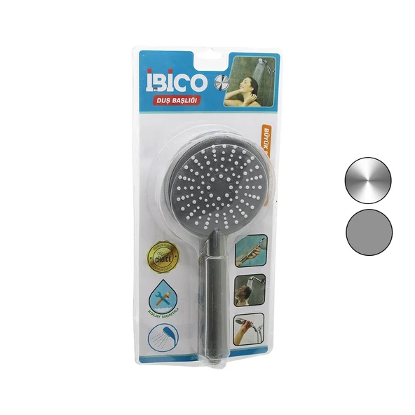 BÜYÜK BOY YUVARLAK=11CM DUŞ BAŞLIK KADEMELİ VAKUMLU KROM-GRİ GÖVDE-- BEYAZ-GRİ ZEMİN - İĞNESAP:14CM (5284) - Resim 2