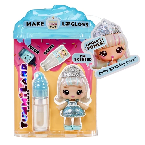 120704 Yummiland Callie Birthday Cake Bebeği ve Dudak Parlatıcısı - Resim 5