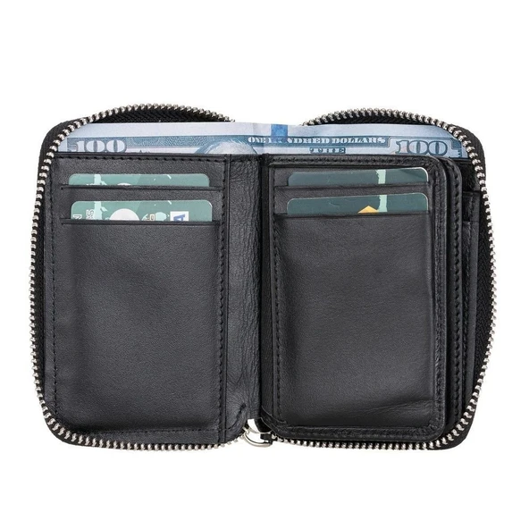 Elvis Deri Erkek Cüzdan RST1 Siyah - Resim 3