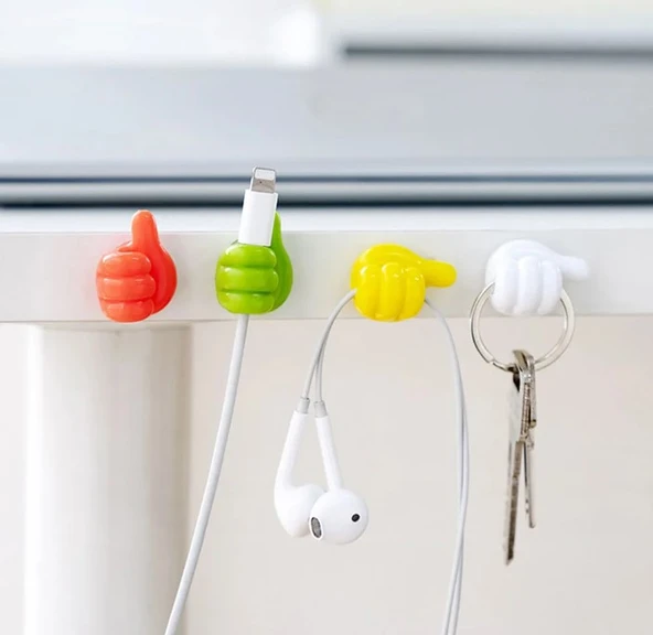 El Şeklinde Kauçuk Çok Amaçlı Kablo Tutacak 10 Adet (5358) - Resim 2