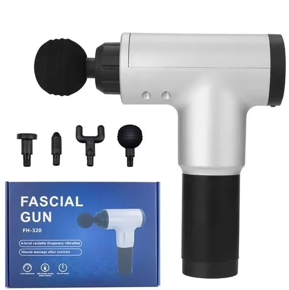 Fascial Gun RH-320 6 Kademe Hız Ayarlı, 4 Parça Başlıklı, Usb Şarjlı, Masaj Tabanca Aleti (5358) - Resim 2
