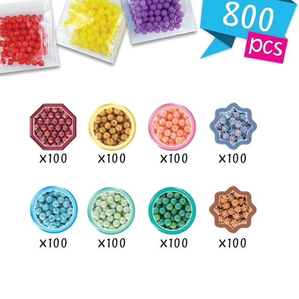 35089 AquaBeads Suluboya Renkleri Yedek Boncuk Pakedi- 800 parça +4 yaş - Resim 3