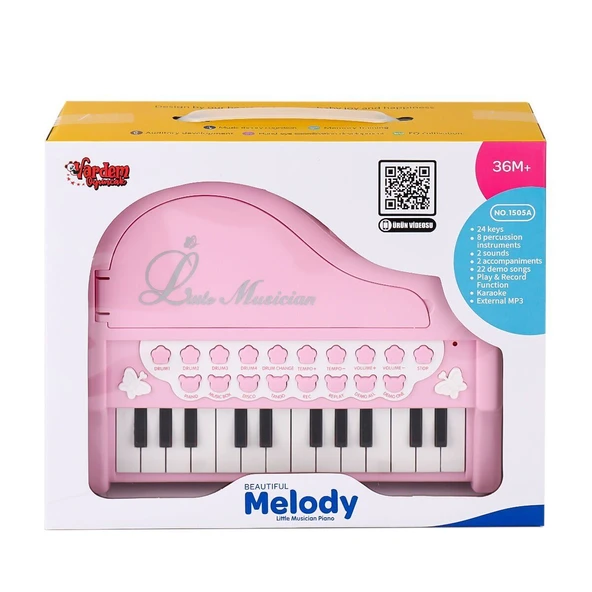 BAO-1505A Mikrofonlu Mini Piano 24 Tuş MP3 Çalar - Resim 2