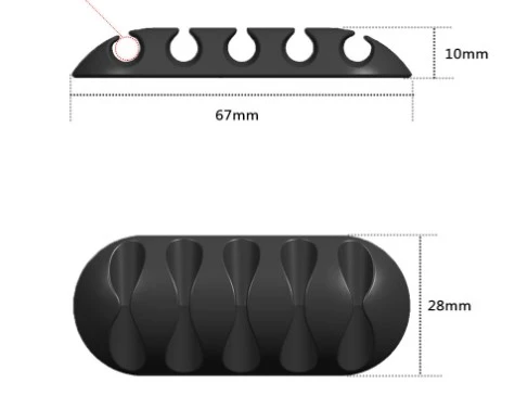 Kablo Tutucu 5 Kanallı 3lü Siyah (5358) - Resim 2