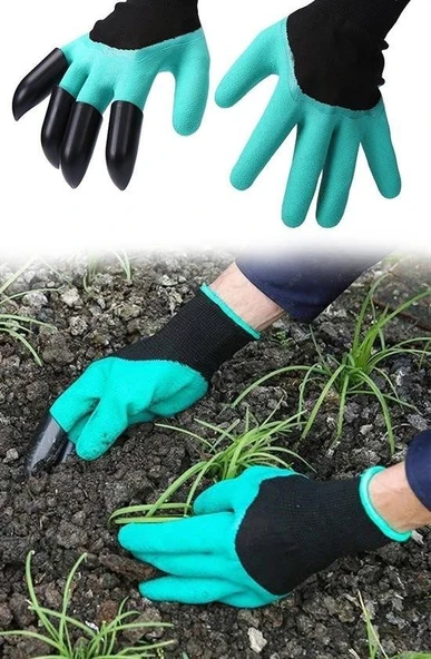 Toprak Kazma Ekme Çapalama İçin Korumalı Bahçe Bahçivan Eldiveni - Resim 3