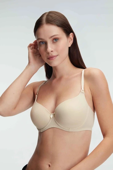 Bicomi Ten Balenli Desteksiz Dolgusuz Askıları Çıkabilen Günlük Klasik T-Shirt Sütyeni ürün görseli