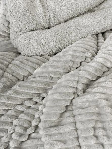 Cotton Box Wave Gri Çift Kişilik Yorgan - Resim 2