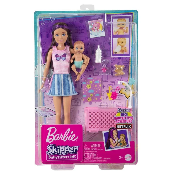 HJY33 Mavi Saçlı Skipper Bebek Bakıcısı  ve Oyun Seti ürün görseli