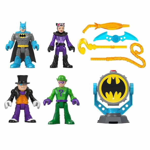 Imaginext DC Super Friends Bat-Tech Bat-Signal Figür Seti - Resim 5