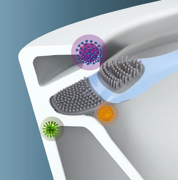 Ördek Tasarımlı Silikon Tuvalet ve İnce Detay Fırçası - Resim 4