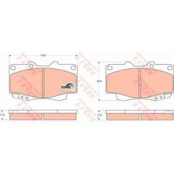 Toyota Ticarı On Fren Balatası Toyota Hilux Vigo 4x4 06-11 - Trw Gdb3428 - Resim 1