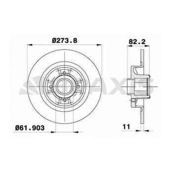 Renault Arka Fren Disk Aynası Abs Sensor Halkası İle Grand Scenic 1.5dci / 1.6 / 1.9 DCI / 2.0 04 - Braxıs Ad0003 ürün görseli