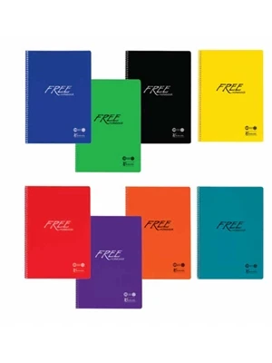 Keskin Color Free Office A6 Pp Kapak Yandan Spiralli Not Defteri Çizgili 80 Yp 145201-99 ürün görseli 1