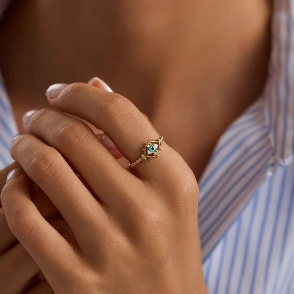 Vintage Mine Göz Yüzük - Resim 3