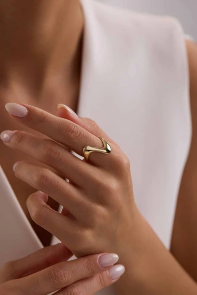 14 Ayar Altın Sarmal Tasarım Yüzük - Resim 3