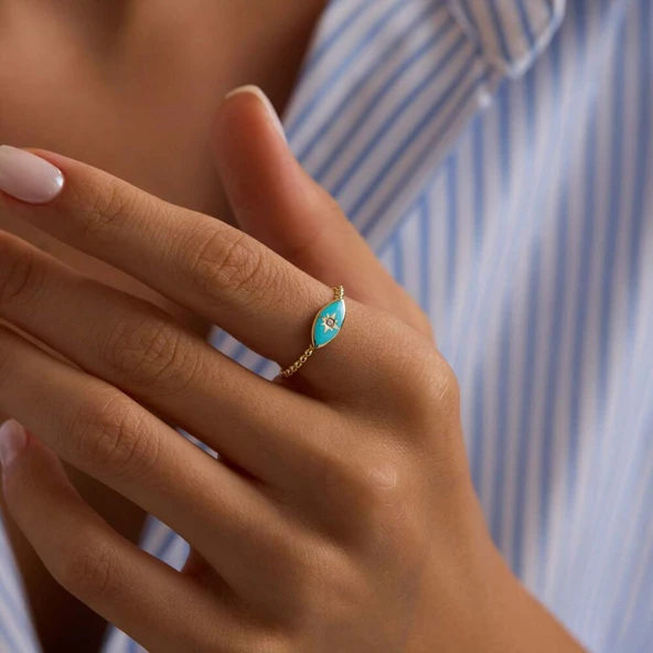 Mineli Altın Göz Yüzük ürün görseli