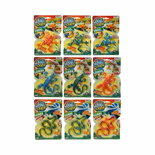 Jaru Planet Earth Esnek Hayvanlar Kurbağa -Yılan-Kertenkele -1 adet stokta olan gönderilir - Resim 5